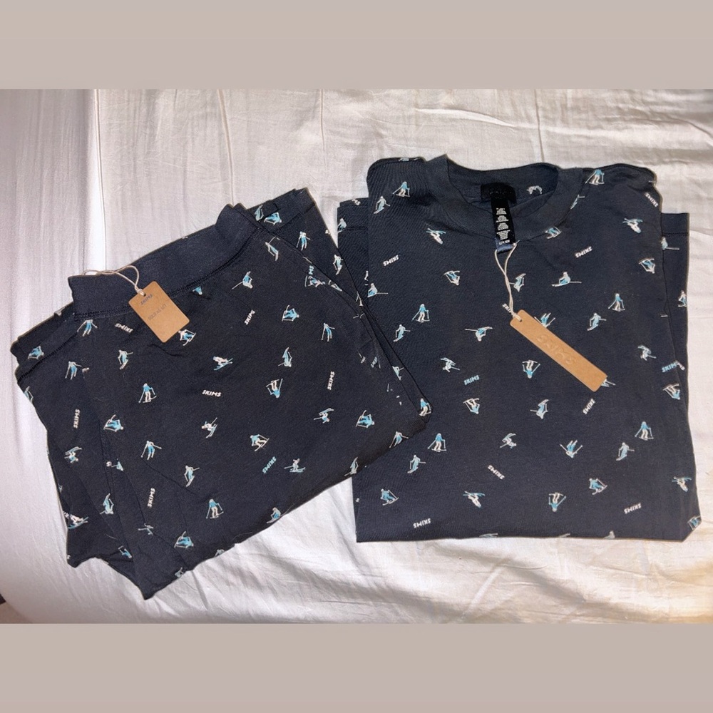 SKIMS Onyx Ski Print PJ Set